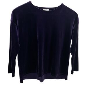 NWT J Jill dark purple velvet blouse size XSmall Petite